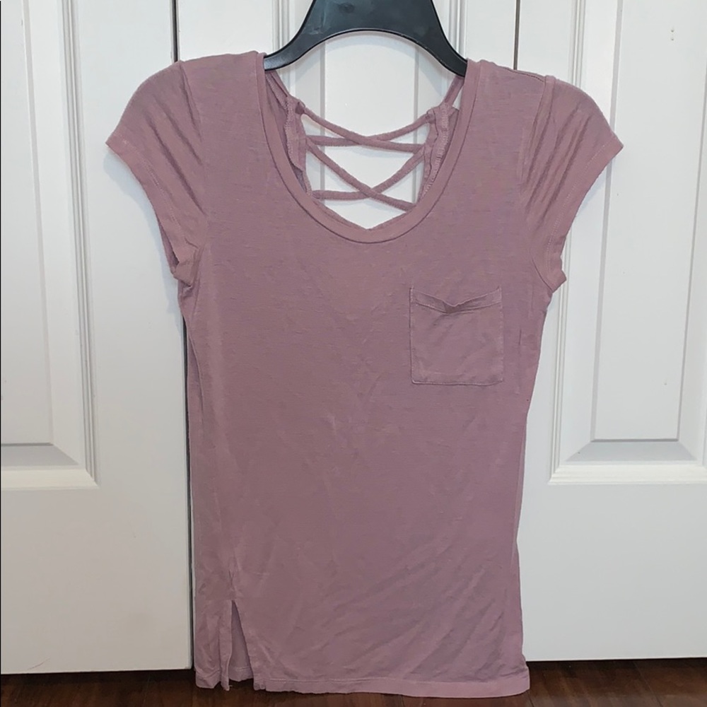 A dark pink shirt